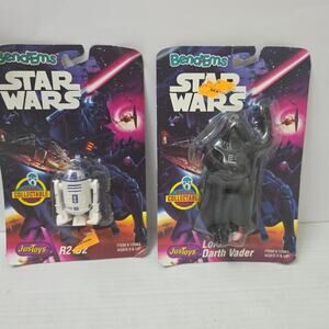 Lot Of 2 Star Wars Bend-Ems R2-D2 & Darth Vader Figures Vintage Just Toys 1993